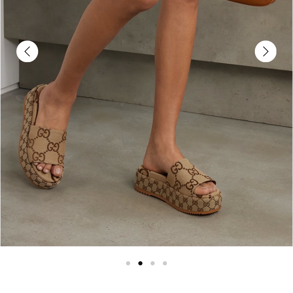 Gucci Women's Tan Logo Platform Sandals - Picture 2 of 8